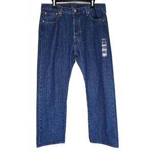 Levis 501 Original Fit Mens Jeans W36 L30 Classic Blue Denim